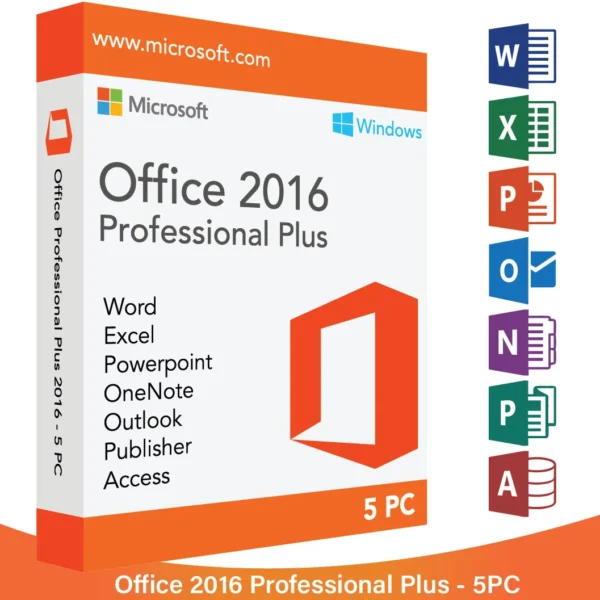 Microsoft Office 2016 Pro Plus 5pc