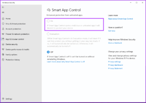 Enable or Disable Smart App Control in Windows 11 8