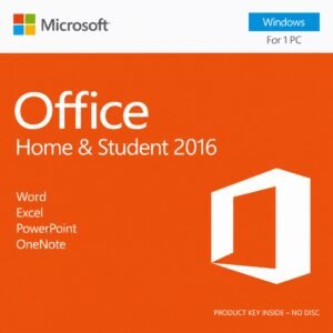 Microsoft Office 2016 Home and Student Product Key – Lifetime License (1 PC)