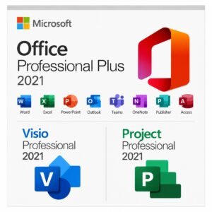 Microsoft Office 2021 Pro Plus + Visio 2021 + Project 2021 Bundle – Lifetime Keys (1 PC)