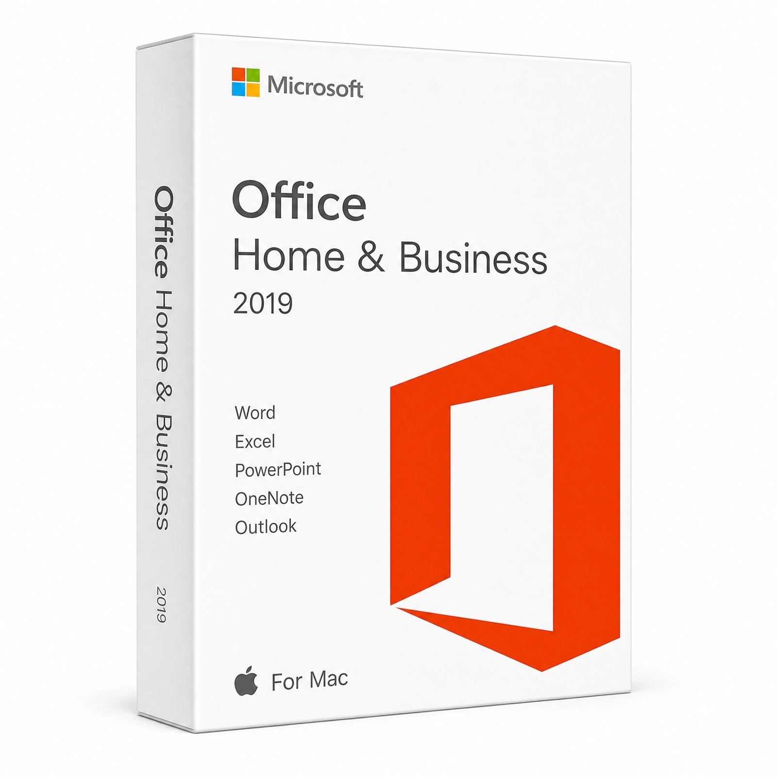 Microsoft Office 2019 Home and Business for Mac product box
