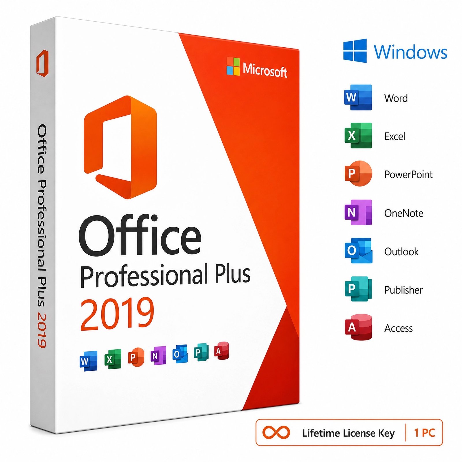 Microsoft Office 2019 Professional Plus for Windows product box