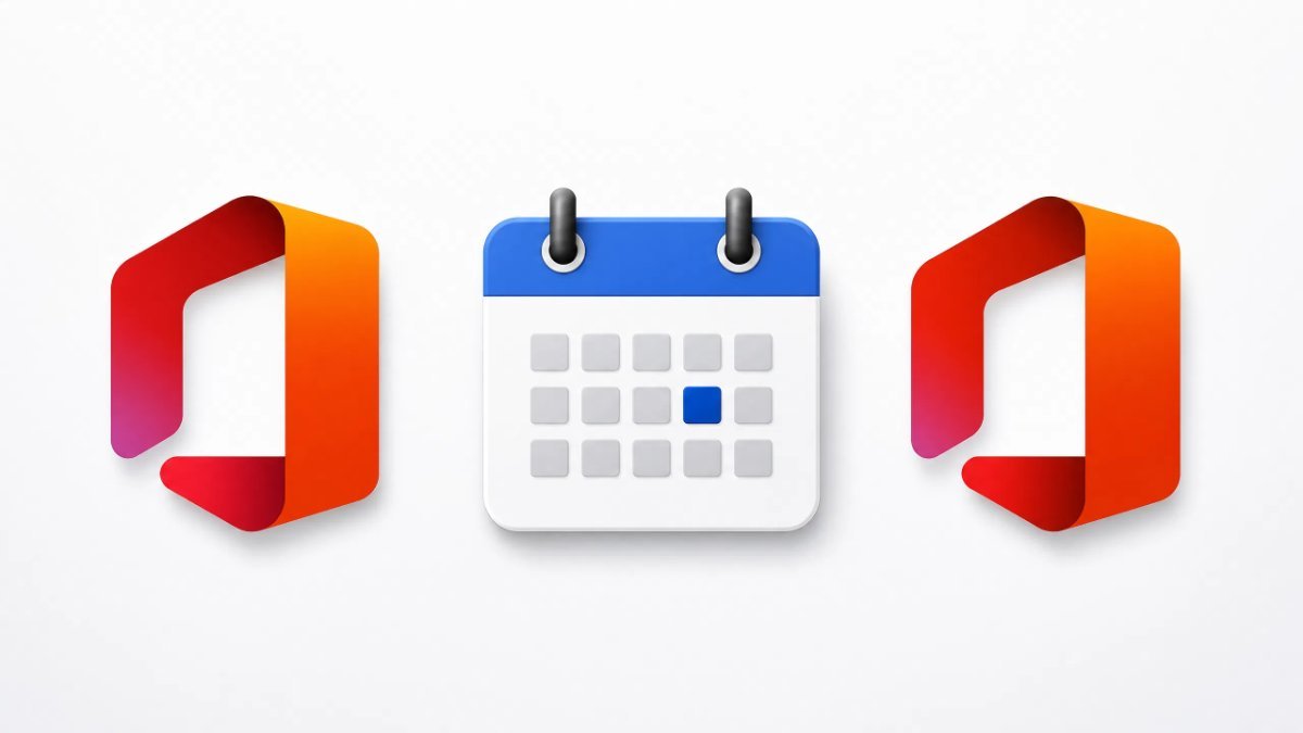 office 2021 vs office 2024 – app icons with a calendar between them