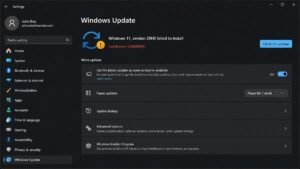 Windows Update screen showing Windows 11 version 25H2 failed to install with the red text Install error 0x800f0991
