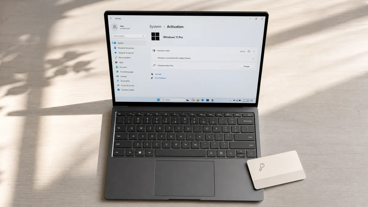 Windows 11 activation settings screen used to transfer a Windows 11 license to a new computer